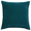 Coussin en velours bleu canard 45x45